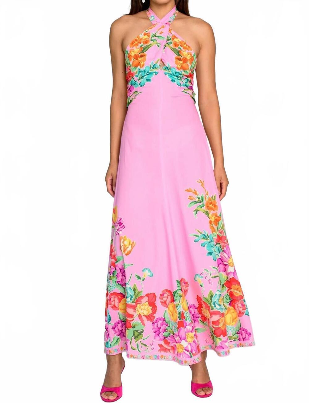 NEW ELIZABETH JAMES THE LABEL aubrey dress in tulip tapestry cotton candy